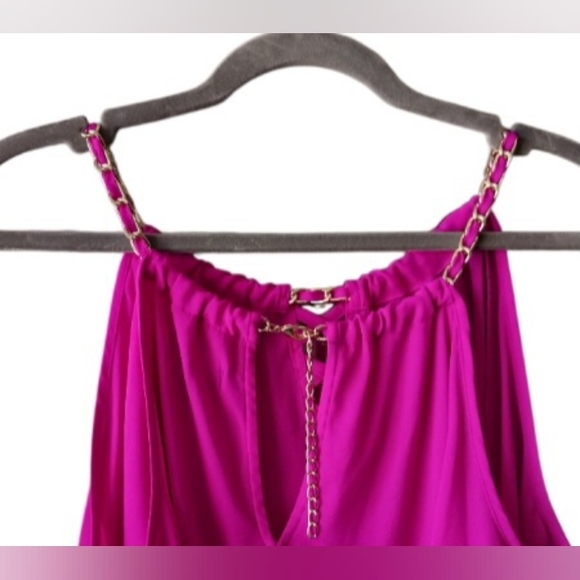 INC International Concepts Fushia Pink Cold Shoulder  Blouse SZ XL - Picture 3 of 6